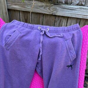 Victoria's Secret Purple Joggers with Black Logo
